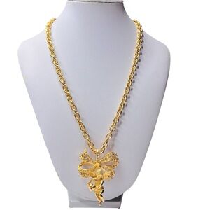 CAMROSE & KRISS 18K Gold-Plated Angel Cherub Pendant Necklace